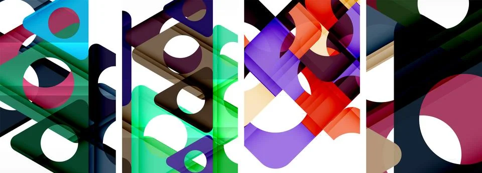 Abstract background set, showcasing a dynamic interplay of triangles. Fusion of Stock Illustration