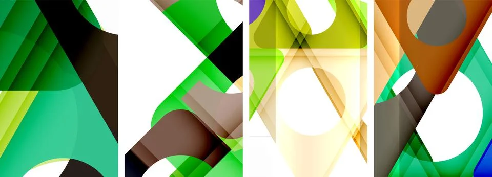 Abstract background set, showcasing a dynamic interplay of triangles. Fusion of Stock Illustration