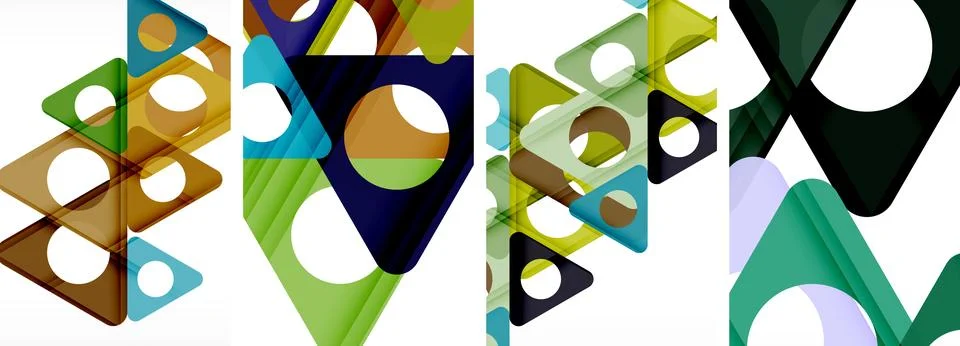 Abstract background set, showcasing a dynamic interplay of triangles. Fusion of Stock Illustration