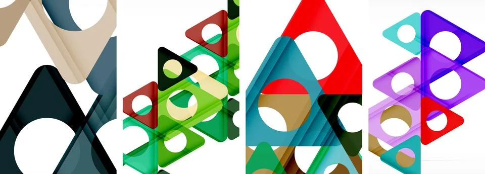 Abstract background set, showcasing a dynamic interplay of triangles. Fusion of Stock Illustration