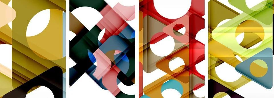 Abstract background set, showcasing a dynamic interplay of triangles. Fusion of Stock Illustration