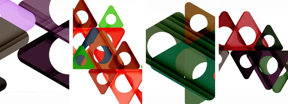 Abstract background set, showcasing a dynamic interplay of triangles. Fusion of Stock Illustration