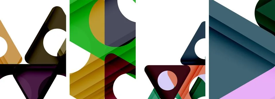 Abstract background set, showcasing a dynamic interplay of triangles. Fusion of Stock Illustration