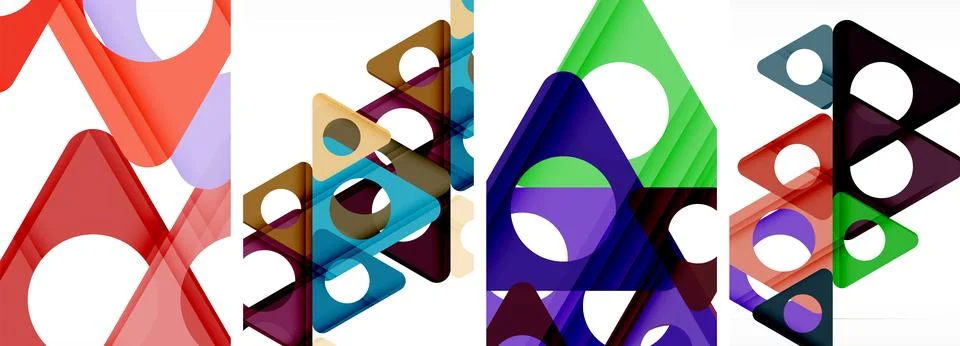 Abstract background set, showcasing a dynamic interplay of triangles. Fusion of Stock Illustration