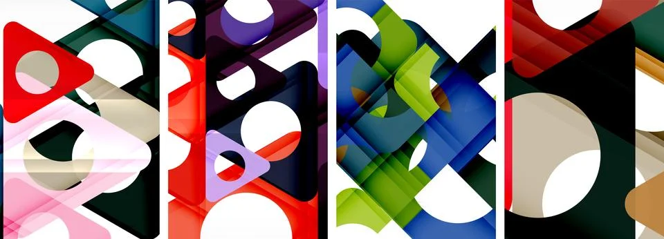 Abstract background set, showcasing a dynamic interplay of triangles. Fusion of Stock Illustration