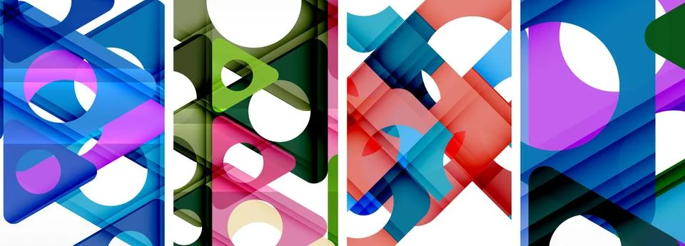 Abstract background set, showcasing a dynamic interplay of triangles. Fusion of Stock Illustration