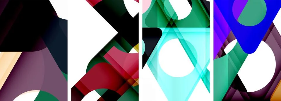 Abstract background set, showcasing a dynamic interplay of triangles. Fusion of Stock Illustration