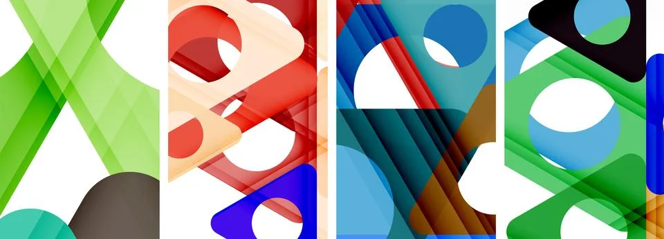 Abstract background set, showcasing a dynamic interplay of triangles. Fusion of Stock Illustration