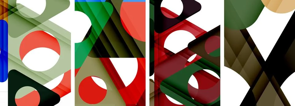 Abstract background set, showcasing a dynamic interplay of triangles. Fusion of Stock Illustration