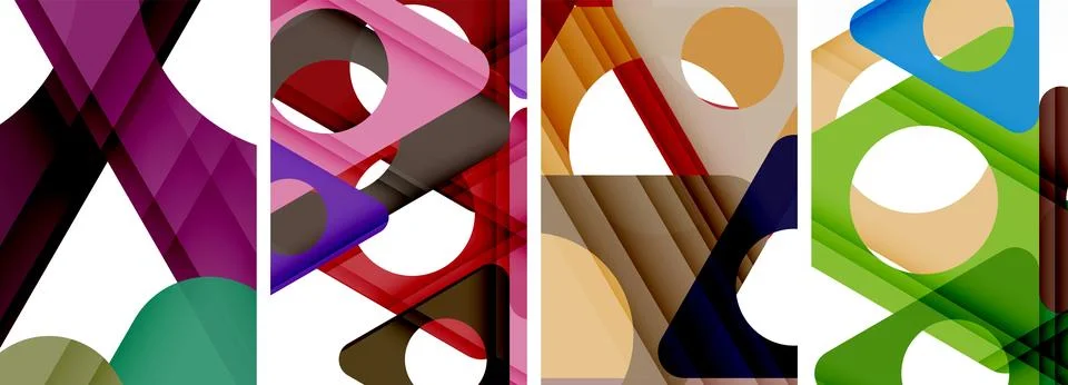 Abstract background set, showcasing a dynamic interplay of triangles. Fusion of Stock Illustration