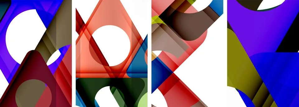 Abstract background set, showcasing a dynamic interplay of triangles. Fusion of Stock Illustration