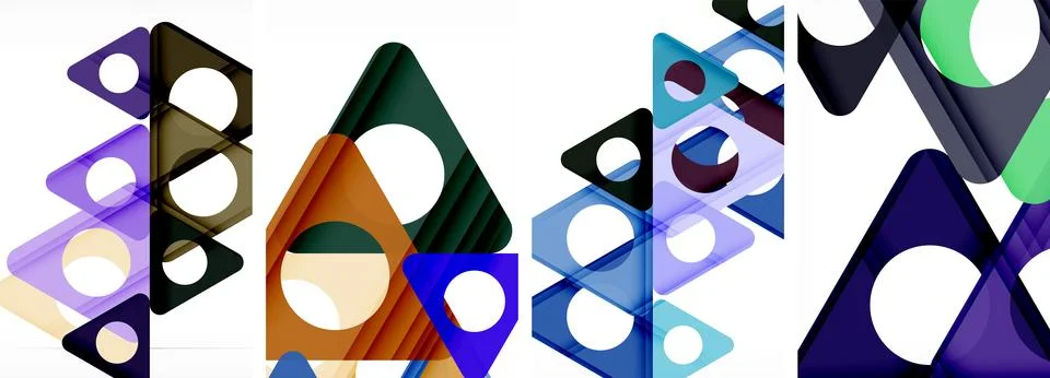 Abstract background set, showcasing a dynamic interplay of triangles. Fusion of Stock Illustration
