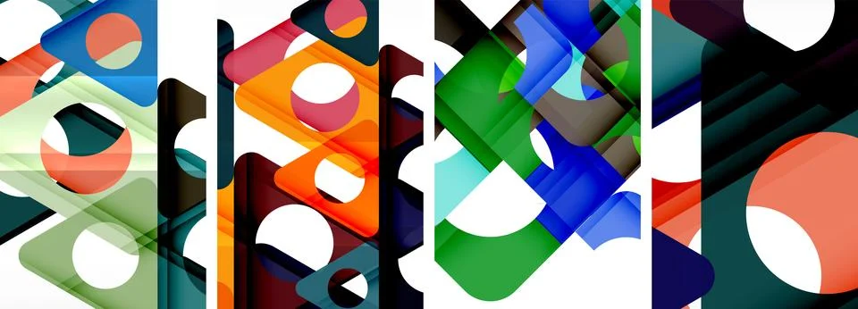 Abstract background set, showcasing a dynamic interplay of triangles. Fusion of Stock Illustration