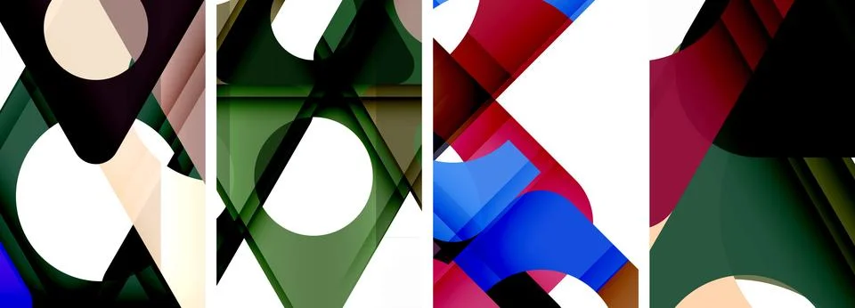 Abstract background set, showcasing a dynamic interplay of triangles. Fusion of Stock Illustration