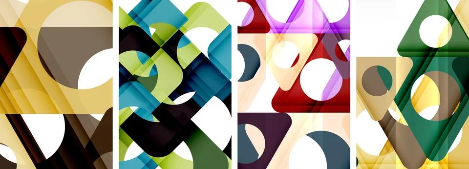 Abstract background set, showcasing a dynamic interplay of triangles. Fusion of Stock Illustration