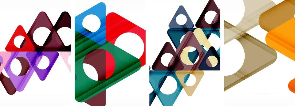 Abstract background set, showcasing a dynamic interplay of triangles. Fusion of Stock Illustration