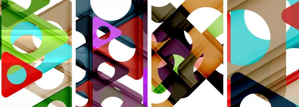 Abstract background set, showcasing a dynamic interplay of triangles. Fusion of Stock Illustration