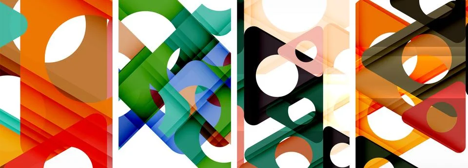 Abstract background set, showcasing a dynamic interplay of triangles. Fusion of Stock Illustration