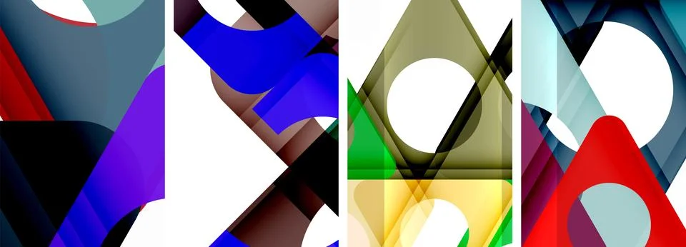 Abstract background set, showcasing a dynamic interplay of triangles. Fusion of Stock Illustration