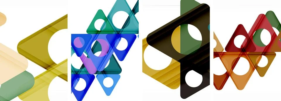 Abstract background set, showcasing a dynamic interplay of triangles. Fusion of Stock Illustration