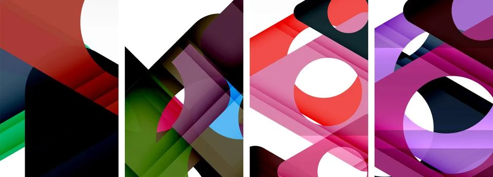 Abstract background set, showcasing a dynamic interplay of triangles. Fusion of Stock Illustration