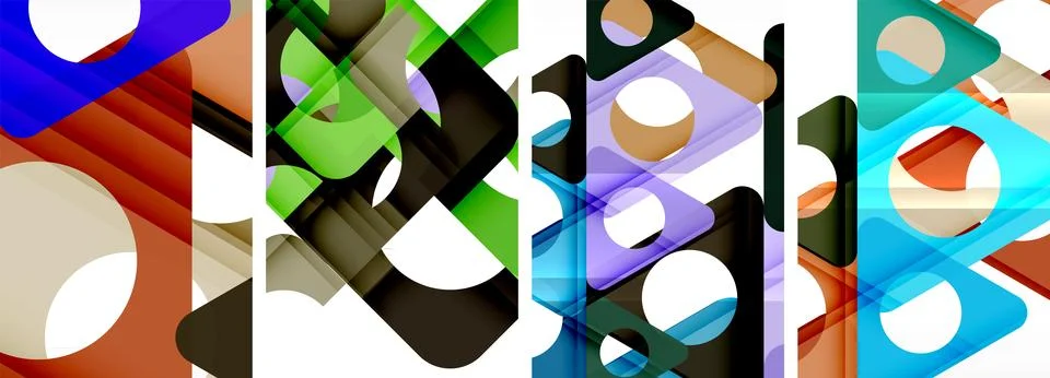 Abstract background set, showcasing a dynamic interplay of triangles. Fusion of Stock Illustration