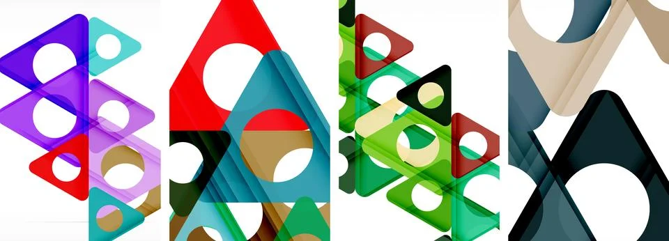 Abstract background set, showcasing a dynamic interplay of triangles. Fusion of Stock Illustration