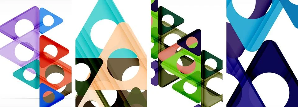 Abstract background set, showcasing a dynamic interplay of triangles. Fusion of Stock Illustration
