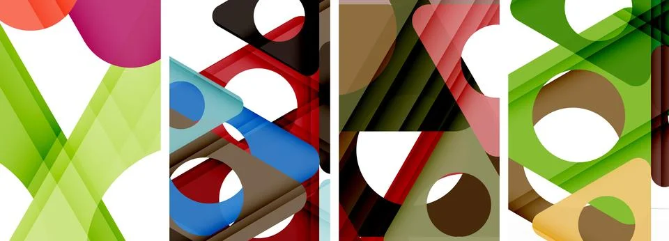 Abstract background set, showcasing a dynamic interplay of triangles. Fusion of Stock Illustration