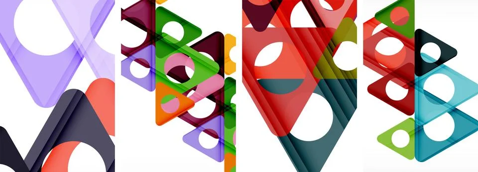 Abstract background set, showcasing a dynamic interplay of triangles. Fusion of Stock Illustration