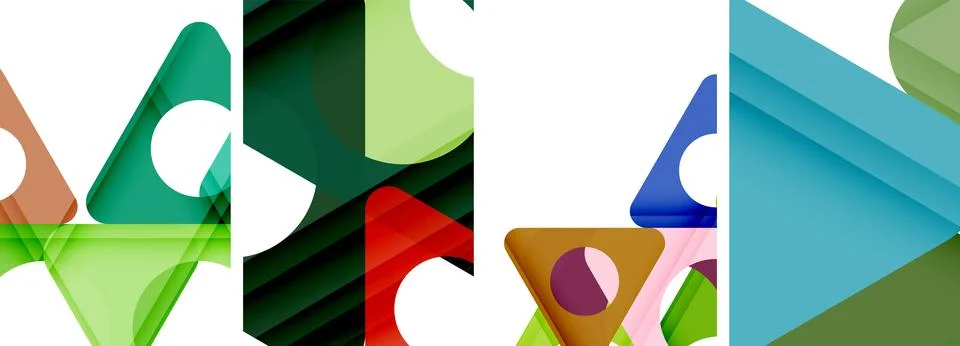 Abstract background set, showcasing a dynamic interplay of triangles. Fusion of Stock Illustration