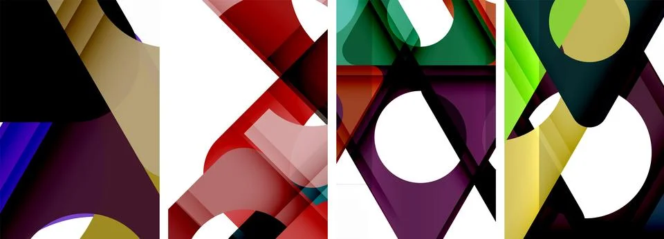 Abstract background set, showcasing a dynamic interplay of triangles. Fusion of Stock Illustration