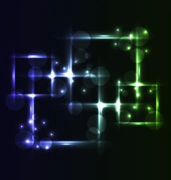 Abstract background, set square bubbles with light effects Stock Illustration