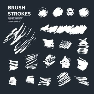 Abstract background. Set of vector ink strokes with a dry brush. Stock Illustration