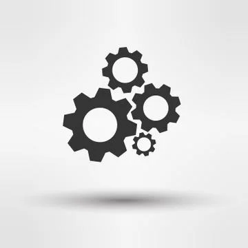 Abstract background with settings web icon, flat design Stockillustratie