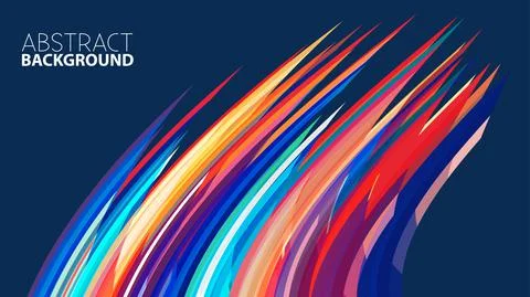 Abstract background with sharp multicolor curved stripes Stock Illustration