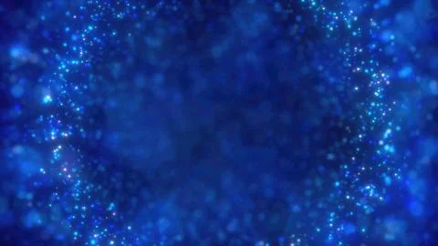 Abstract background with shimmering blue lights and particles creating a dr.. Stock Illustration