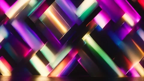Abstract background, shimmering neon cubes, blocks of figures creating an a.. Vídeos de archivo 273954720
