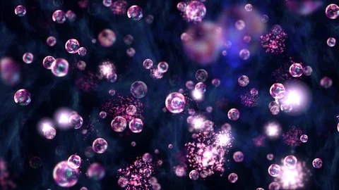 Abstract background shining particles and bubbles particles flying exploding Stock Footage 109480437
