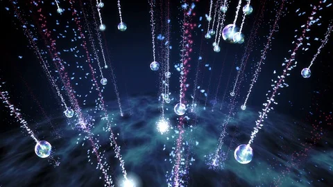 Abstract background shining particles and bubbles particles flying exploding Stock-Footage 109480451