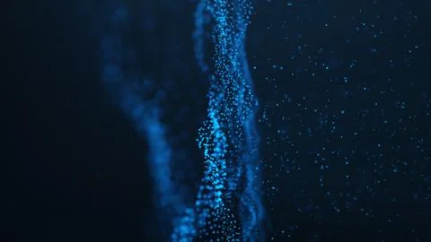 Abstract background of shining particles, digital wave, sparkling blue particles Stock Illustration