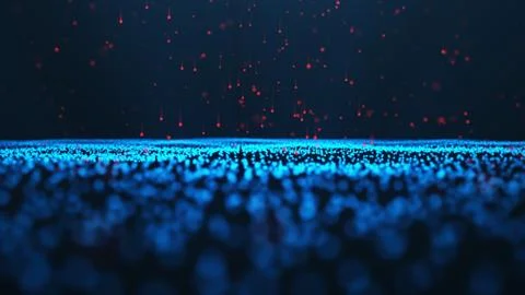 Abstract background of shining particles. Digital signature with wave particles 스톡 일러스트