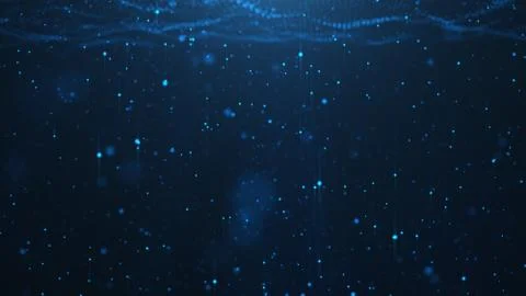 Abstract background of shining particles, digital sparkling blue particles イラスト素材