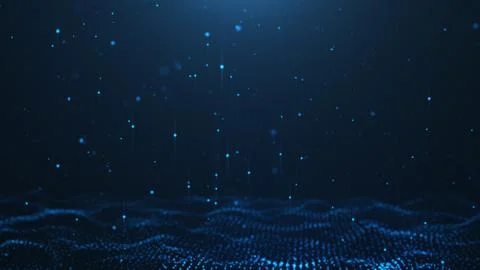 Abstract background of shining particles. Digital signature with wave particles Stock Illustration