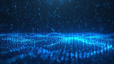 Abstract background of shining particles. Digital signature with wave particles Stock Illustration