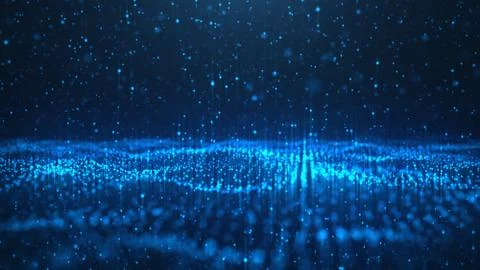 Abstract background of shining particles. Digital signature with wave particles Stock-Illustration