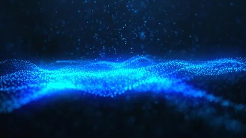 Abstract background of shining particles. Digital signature with wave particles Stock Illustration