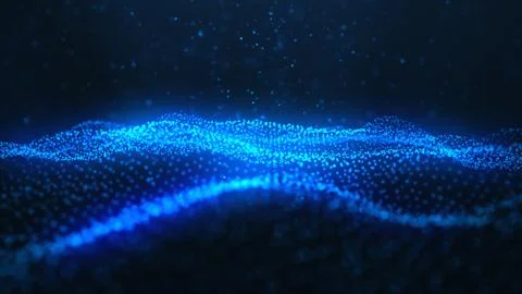 Abstract background of shining particles. Digital signature with wave particles Stock Illustration