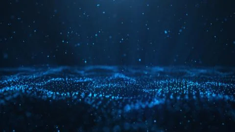 Abstract background of shining particles. Digital signature with wave particles イラスト素材