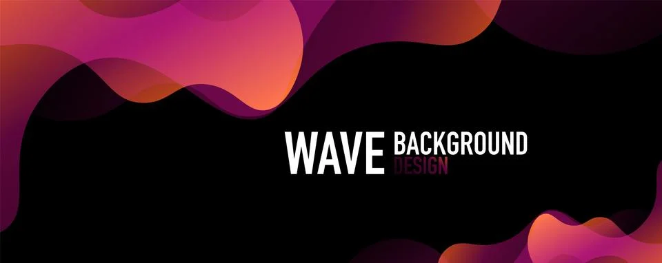 Abstract background - shiny fluid gradients and overlapping waves. Vector Stock Illustration
